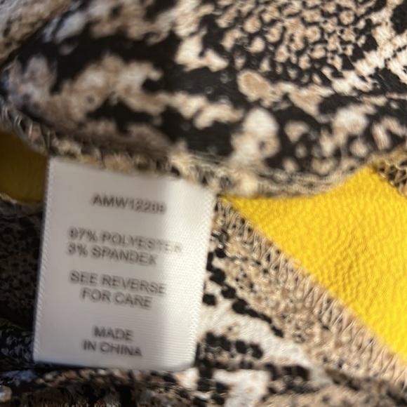Alison Andrews Snakeskin Yellow Stripe Sleeveless Blouse XL - Picture 11 of 12